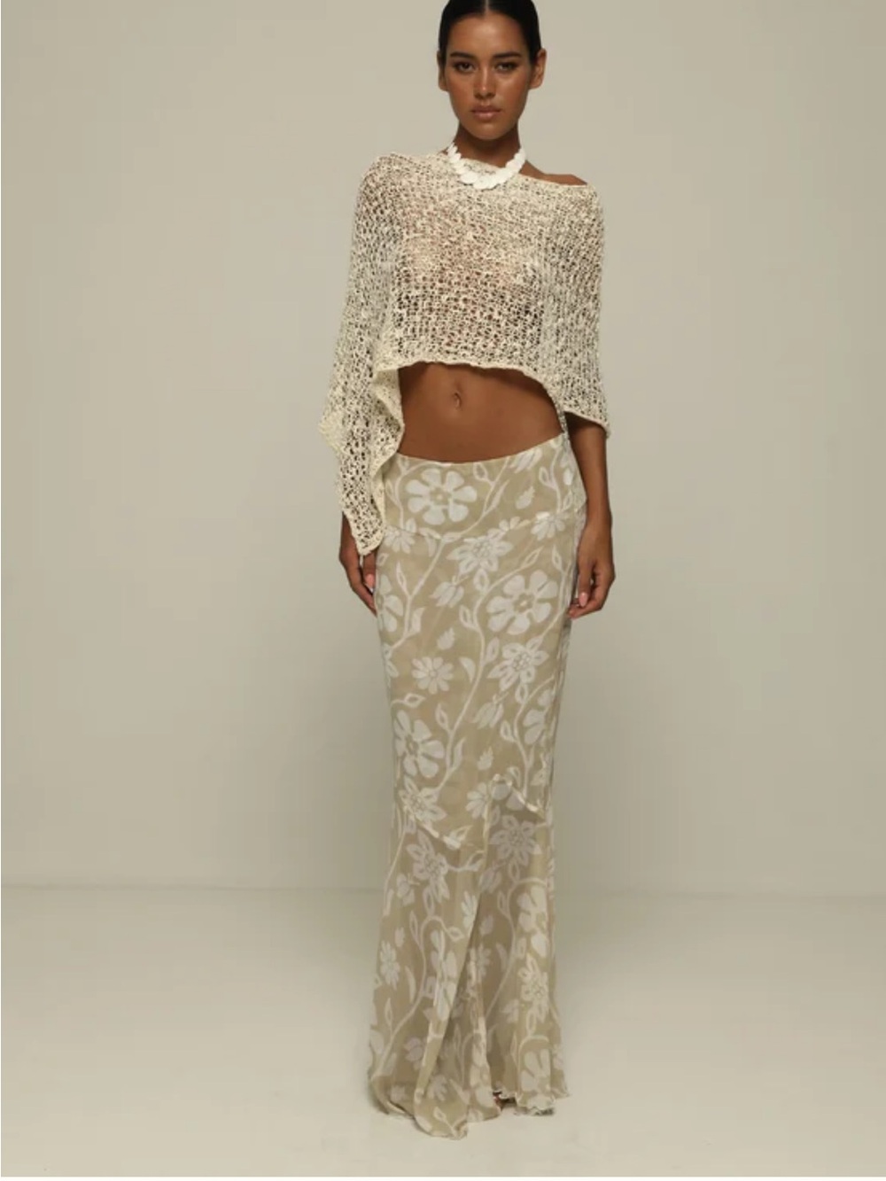 Ranaco Atelier Silk Sirene Skirt Sabbia